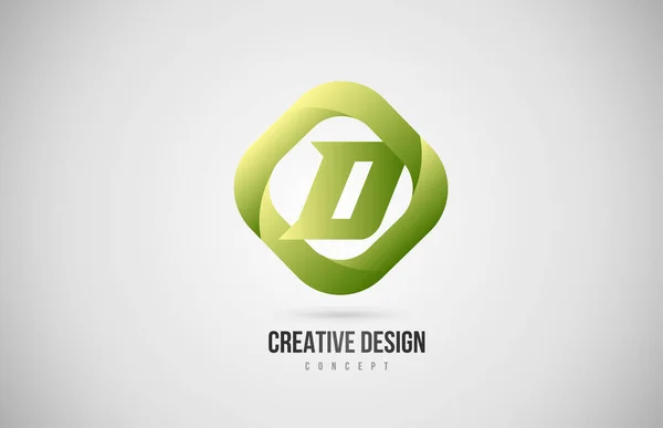 Zielona Ikona Logo Litery Alfabetu Kształcie Romby Kreatywny Projekt Gradientowy — Wektor stockowy