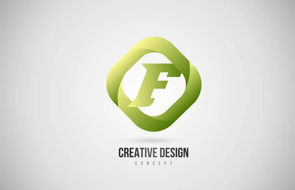 緑色のFアルファベット文字のロゴアイコン 会社とビジネスのための創造的なグラデーションデザイン — ストックベクタ