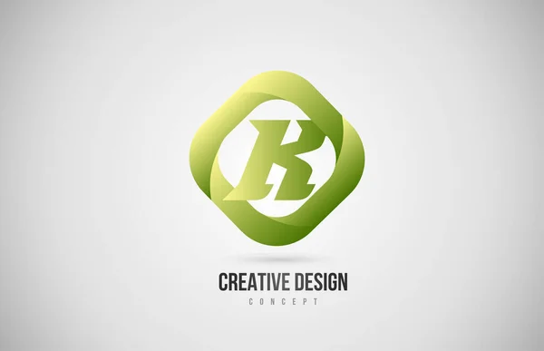 Verde Alfabeto Letra Logotipo Icono Con Forma Rombo Diseño Gradientes — Vector de stock
