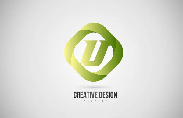 緑色のUアルファベット文字のロゴアイコン 会社とビジネスのための創造的なグラデーションデザイン — ストックベクタ