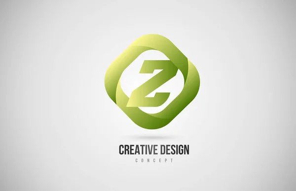 Zelená Ikona Písmena Písmene Kosočtvercovým Tvarem Creative Gradient Design Company — Stockový vektor