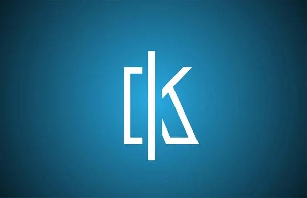 Azul Branco Linha Alfabeto Letra Logotipo Ícone Modelo Design Criativo —  Vetores de Stock