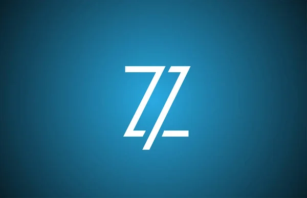 青い白いZラインアルファベットの文字のロゴアイコン 会社のための創造的なデザインテンプレート — ストックベクタ