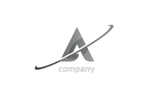 Swoosh Grey Simple Alphabet Letter Logo Icon Creative Design Template — Stock Vector