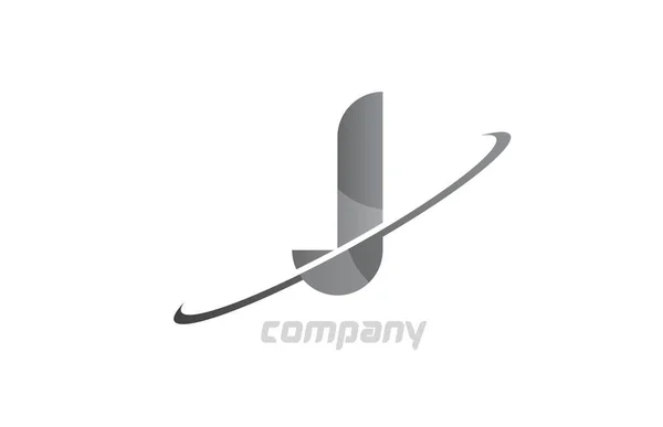 Swoosh Grey Eenvoudig Alfabet Letter Logo Pictogram Creatief Ontwerp Sjabloon — Stockvector