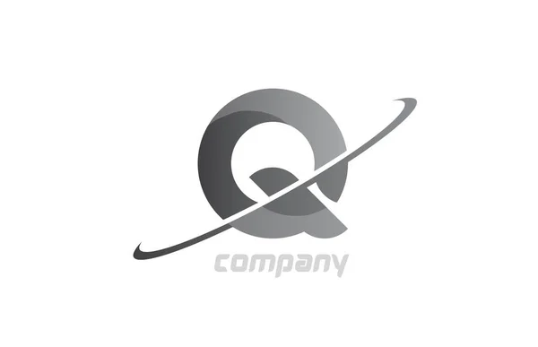 Swoosh Gris Alfabeto Simple Letra Icono Del Logotipo Plantilla Diseño — Archivo Imágenes Vectoriales