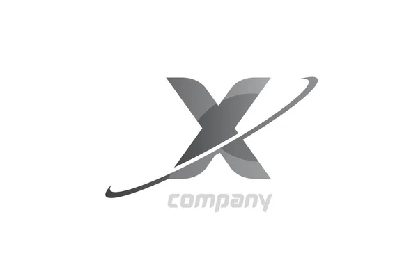 Swoosh灰色X简单的字母标识图标 公司创意设计模板 — 图库矢量图片