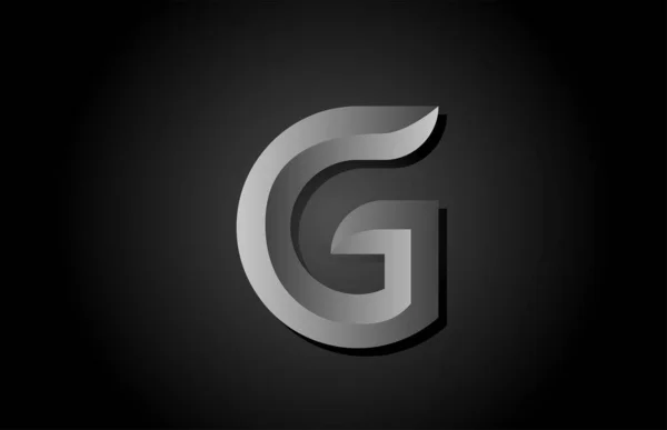 黒グレーグラデーションGアルファベット文字のロゴアイコン 会社やビジネステンプレートのための創造的なデザインコンセプト — ストックベクタ