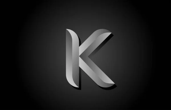 Noir Gris Dégradé Lettre Alphabet Logo Icône Concept Design Créatif — Image vectorielle