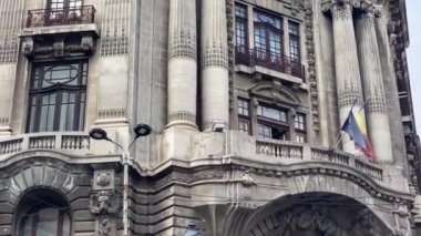 Bükreş, Romanya - 21 Eylül 2021 - Romanya 'nın harika Bükreş kentinin 4k' lik seyahat videosu