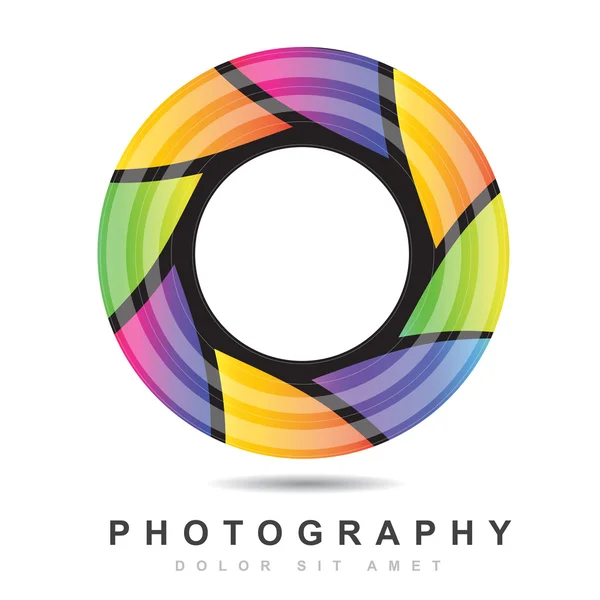 Photography iris aperture logo — Stock Vector