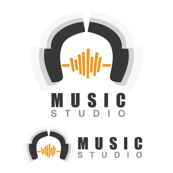 Music headphones logo — Stock Vector