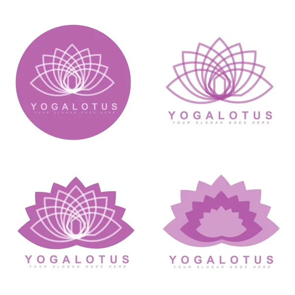Yoga lotus logo — Stock Vector