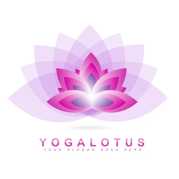 Yoga lotus flower logo — Stock Vector