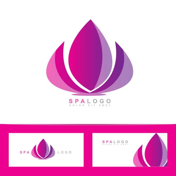 Lotus çiçeği spa logosu — Stok Vektör