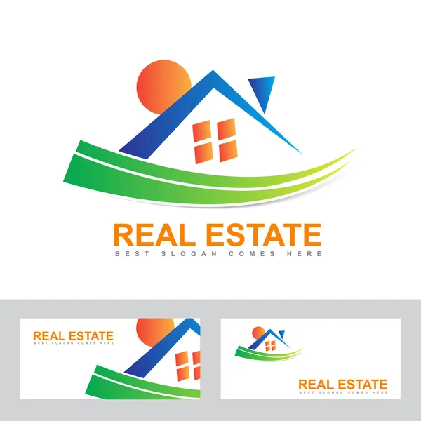 Real estate house abstract logo — Stock Vector