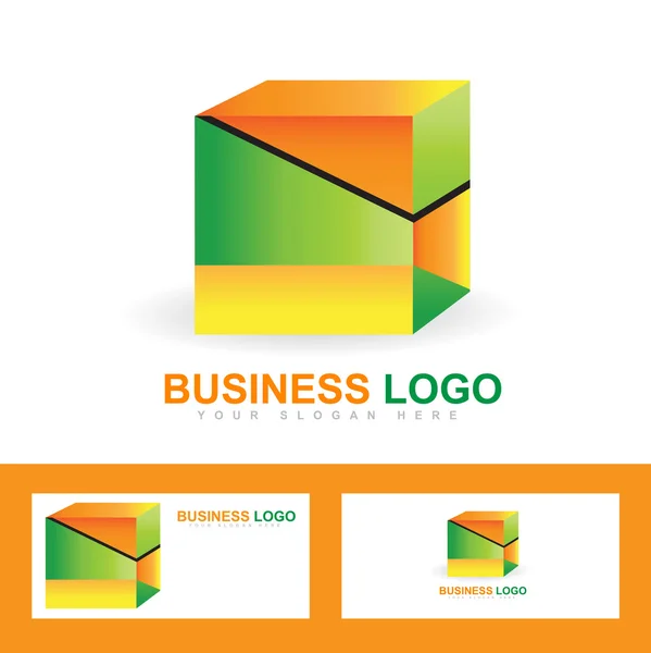 Negócio corporativo logotipo cubo colorido — Vetor de Stock