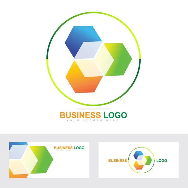 企業のビジネス キューブのロゴ — ストックベクタ