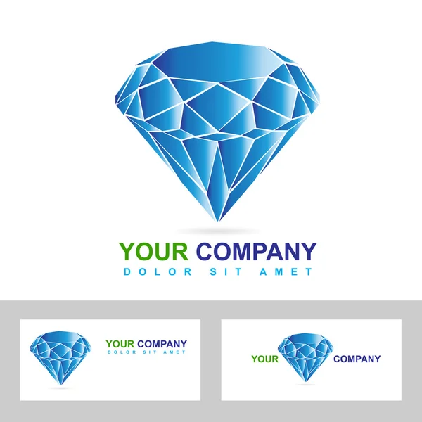 Logo del negocio del diamante o la joyería — Vector de stock