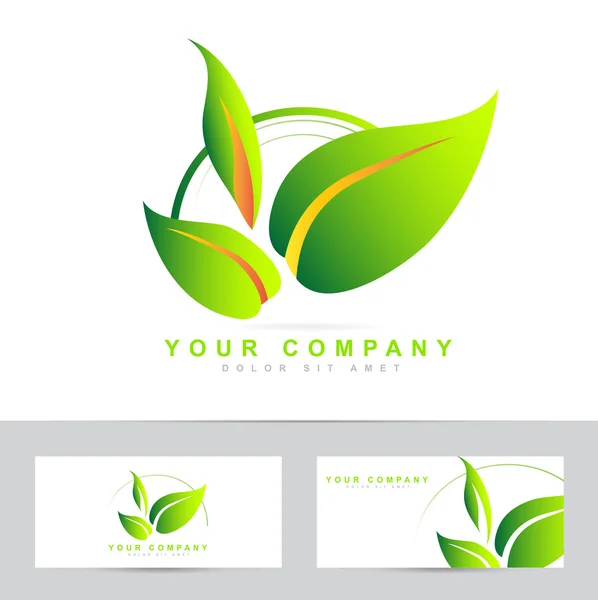 Ekoloji veya bio vektör logo yapraklar