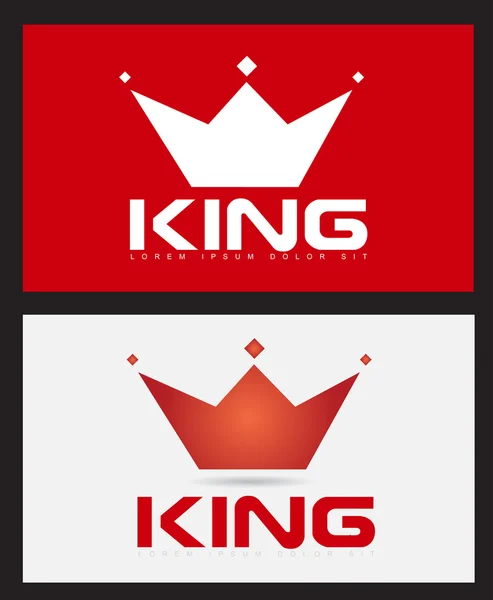 Czerwony króla korony projekt wektor logo — Wektor stockowy