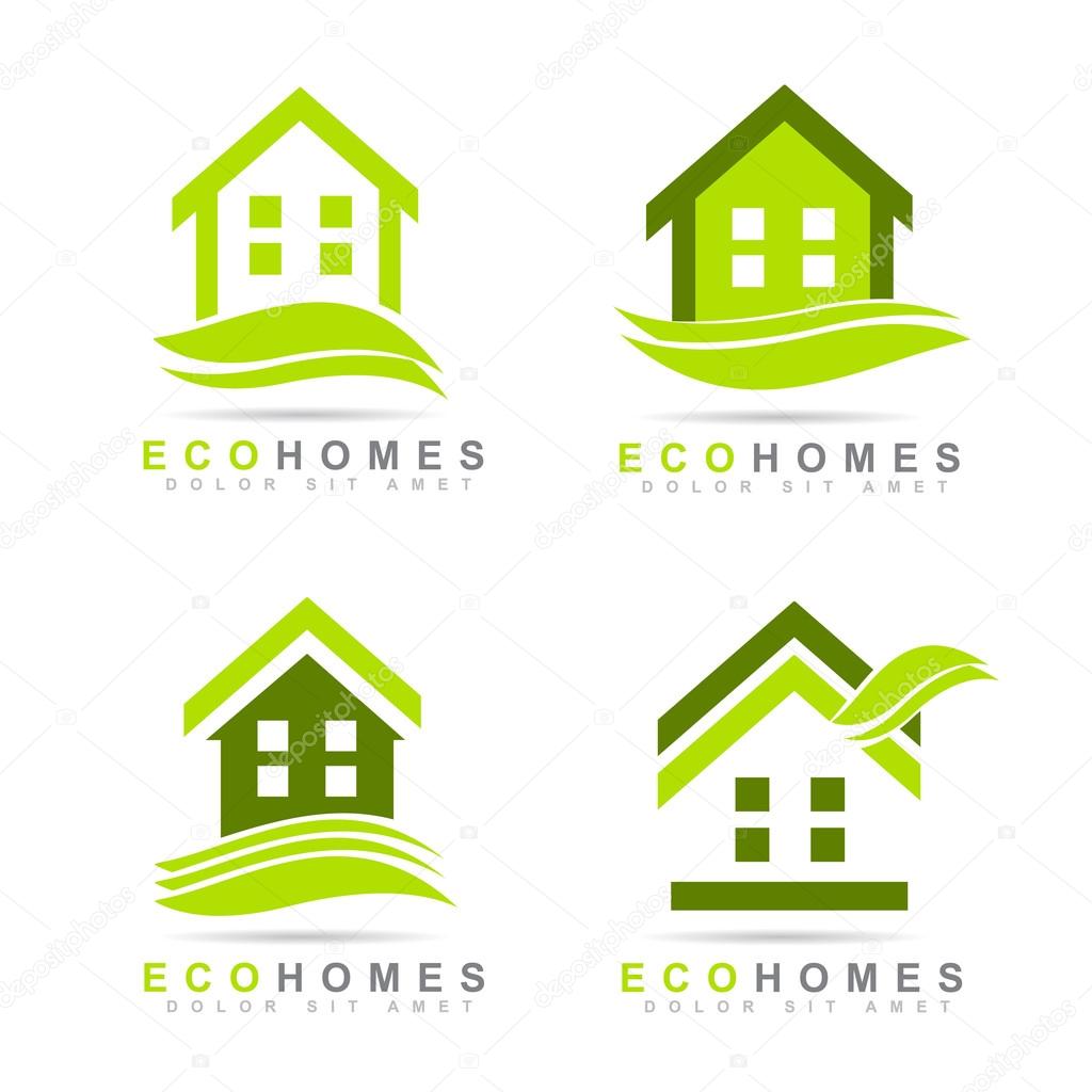 Ecological houses real estate logo design