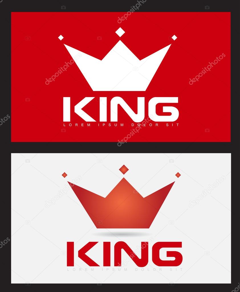 Red king crown logo vector design