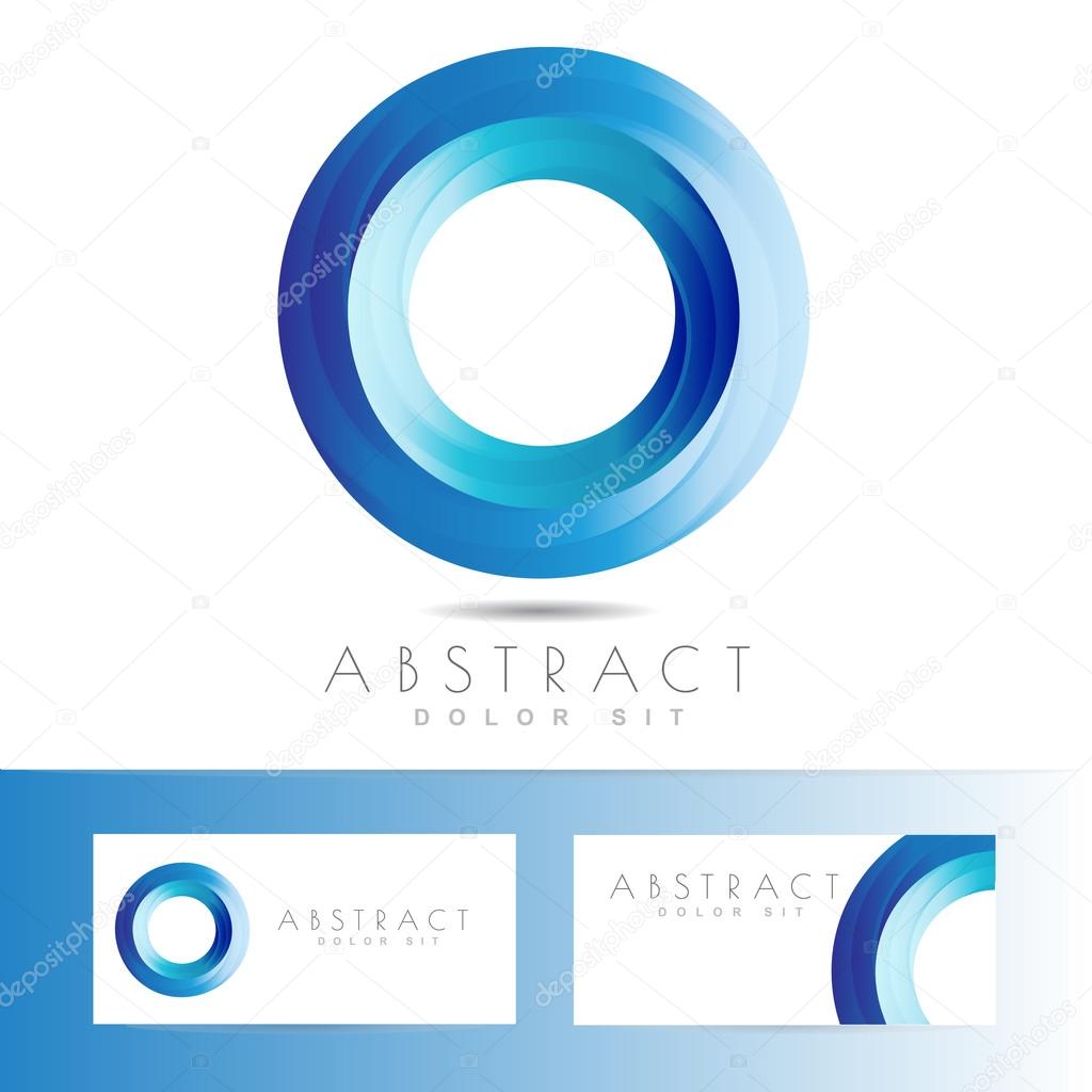 Logo with blue circle Blue circle logo design — Stock Vector