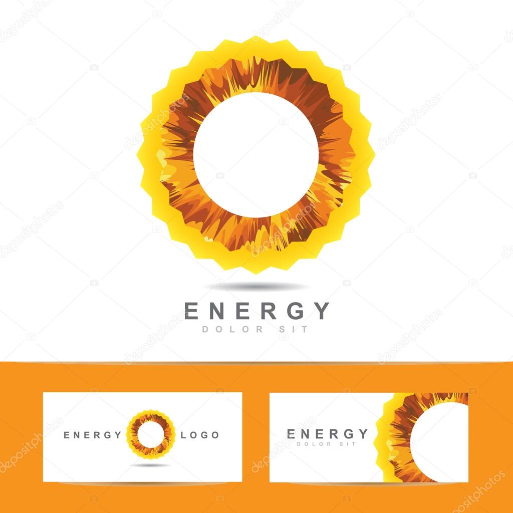 Solar energy symbol vector logo