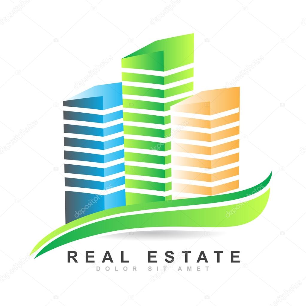 Vector template of a colored 3d real estate logo vector