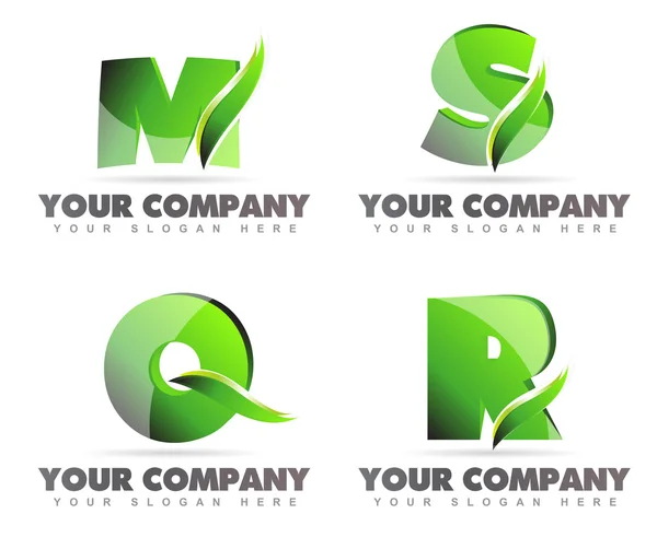Alfabeto letras logotipo ícones — Vetor de Stock