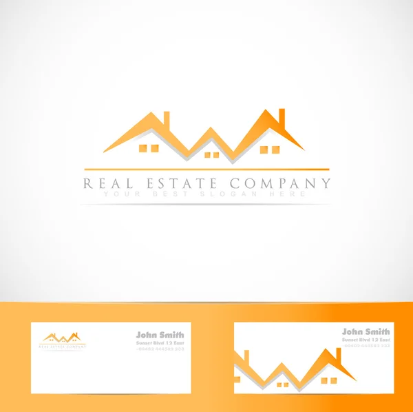 Inmobiliaria casa azotea logo — Vector de stock