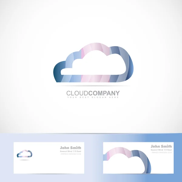 Cloud Computing Logo 3d — Stockvektor