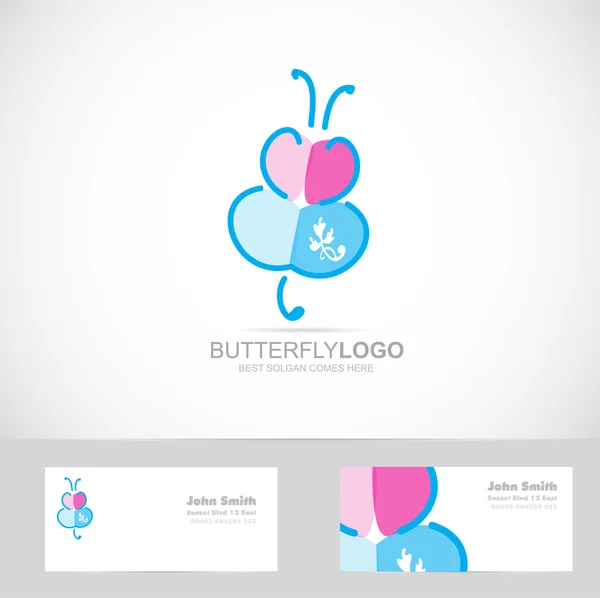 Logo disegno farfalla — Vettoriale Stock