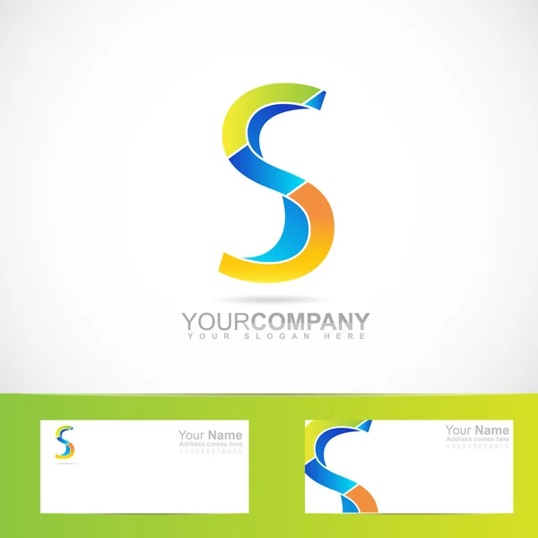 Colored letter S logo 3d — Stock Vector