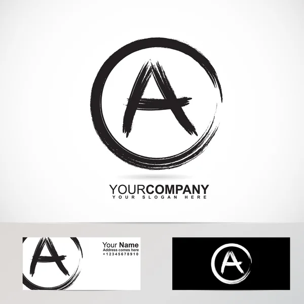 Grunge letter Un logotipo en blanco y negro — Archivo Imágenes Vectoriales