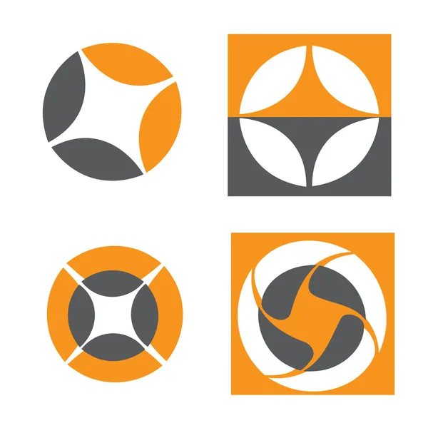 Laranja cinza logotipo elementos — Vetor de Stock