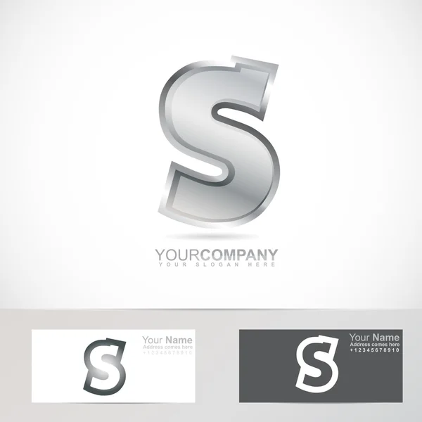 Srebrne metalowe litery S logo — Wektor stockowy