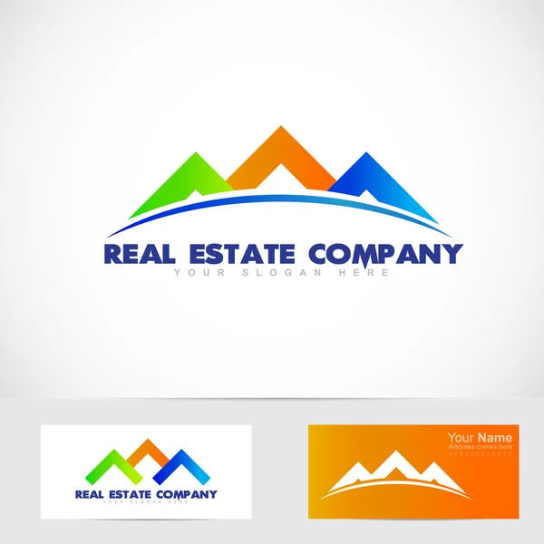 Casa colorata logo immobiliare — Vettoriale Stock