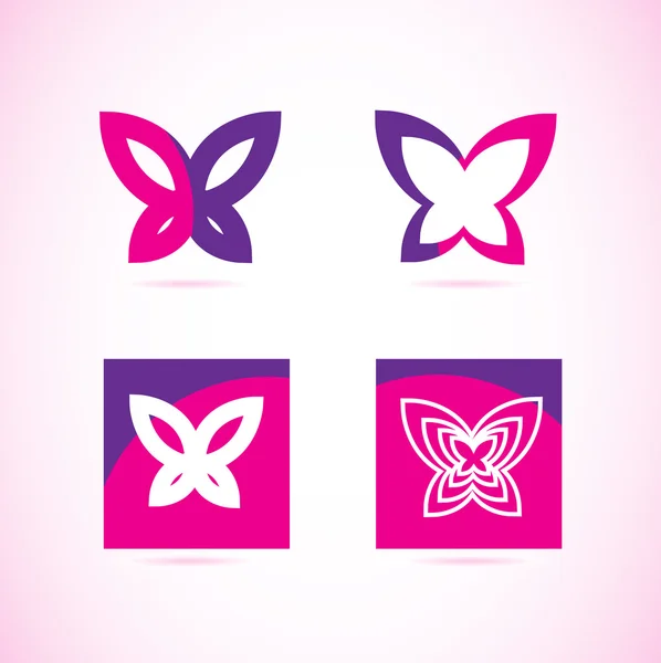 Logo papillon rose violet — Image vectorielle