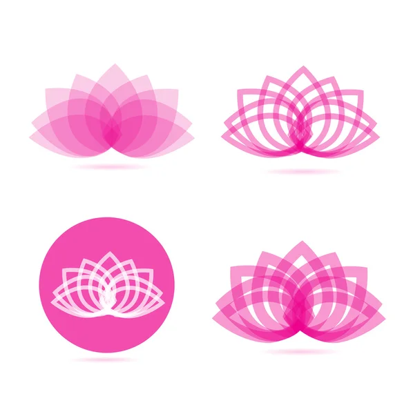 Lotus meditation flower logo pink — Stock Vector