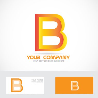 Mektup b turuncu 3d logo simge