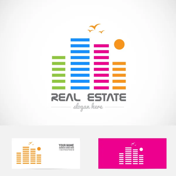 Real estate color building logo — Stock Vector