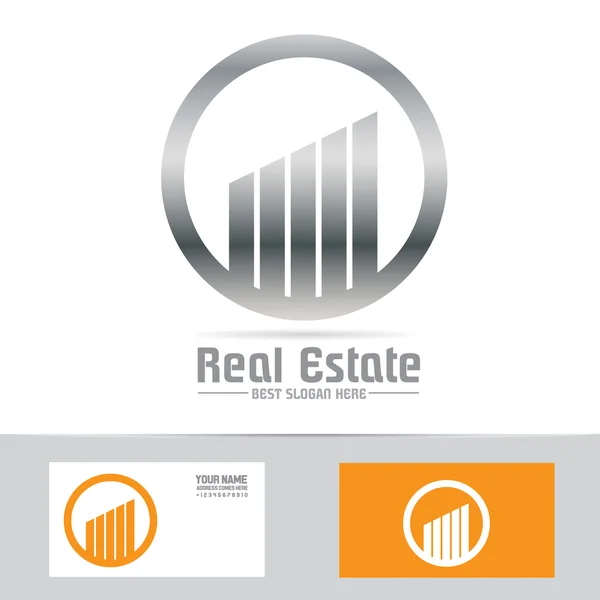 Symbole gris Immobilier bâtiment logo icône — Image vectorielle