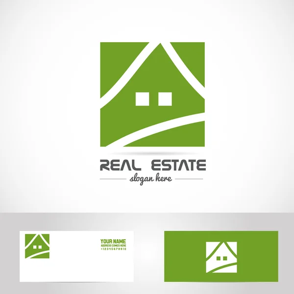 Prosty dom zielony nieruchomości logo — Wektor stockowy