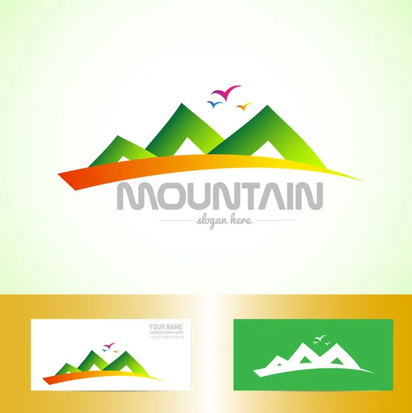 Logo montagne verte — Image vectorielle