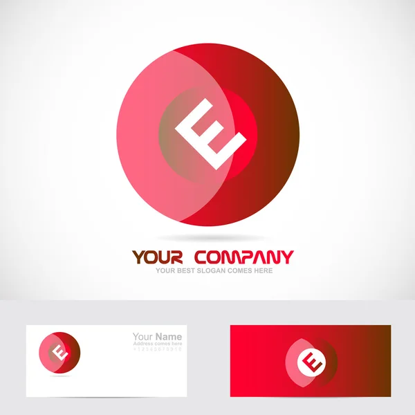 Mektup e kırmızı daire logo — Stok Vektör