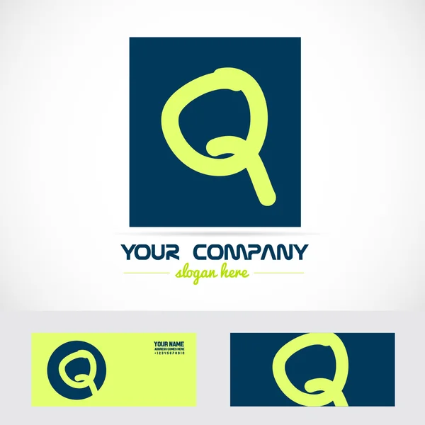 Green blue letter q logo — Stock Vector