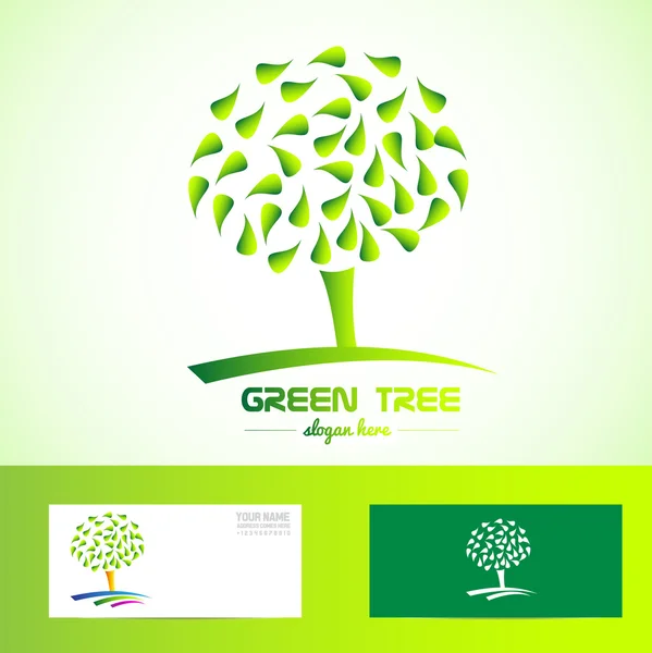 Green tree logo — Stock Vector