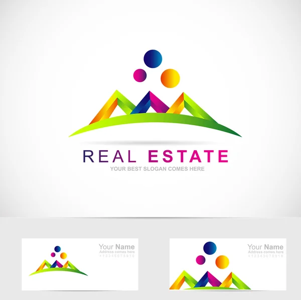 Logo abstracto de bienes raíces — Vector de stock